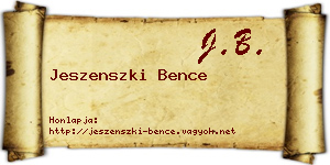 Jeszenszki Bence névjegykártya